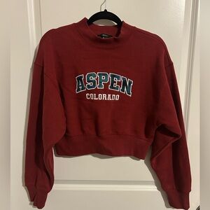 Forever 21 Aspen Colorado Cropped Sweatshirt – Medium – NWOT